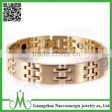 Wholesale Stainless Steel Gold Negative Ion Health Bracelet thumbnail-1