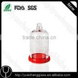 Red Color Clear Glass Cake Dome,Glass Cake Cover thumbnail-4