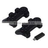 2x 2.4G USB Wireless Dual Vibration Gamepad Controller Joystick With 256 Level 3D Analog Stick For PC Laptop