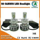 6G H4 CANBUS LED Headlight 6000LM With Fanless All in One Design thumbnail-1