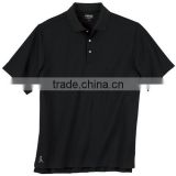 100% Polyeser Micro Custom Men Half Sleeves Plain Black Polo Shirt with Knitted Collar and 3 Buttons Placket