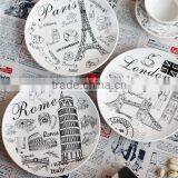 Western Food Tray Impression Wind 8 Inches Of Bone China Tableware Yxf001