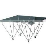 Stainless Steel Table Leg, Tempered Glass Table Top, Stainless Steel Table CT-016B thumbnail-1