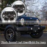 7" Round Chrome Full LED Halo Projector Headlights Lamps Wrangler TJ, JK, CJ, Harley Motorcycle Bike thumbnail-1
