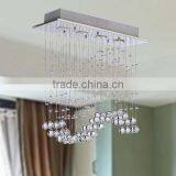 Silver Rectangular Crystal Light Home Chandelier With Crystal Balls thumbnail-2