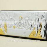 Greek & Russian Orthodox Wooden Icon. Last Supper. Silver. Made in Italy thumbnail-3