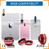 2016 Hot Selling New Clip Mobile Phone Lens 198 Degree Fisheye Lens 0.63x Wide-angle 15x Macro Lens 3in1 Lens Kit thumbnail-1