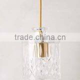 7.26-34 Hand-Cut Decanter Pendant Lamp, Square Glass