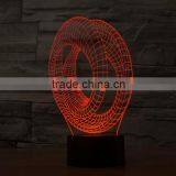 3D Optical Night Light Illusion Circle 7 RGB Light Colors 10 LEDs AA Battery or DC 5V Mixed Lot thumbnail-6