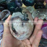 Natural Agate Geode Egg Smile Crystal Egg Ornaments thumbnail-6