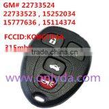 Top Sale for Buick 3+1 Button Remote Key With FCCID KOBGT04A -315mhz