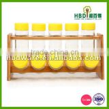 Kitchen glass spice set with rack wholesale