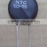 NTC thermistor power limit current limit resistor surge arrestor 5D25 5ohm 25mm diameter mf72