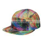 Floral Print Suede Brim Blank Custom 5 Panel Hat Wholesale 5 Panel Hats thumbnail-1