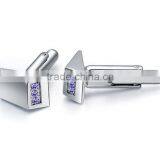 Europe Unique Design Cufflinks Silver Diamond Wedding Cuff Links for Mens Shirts thumbnail-3
