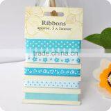 Pattern Ribbon, Grosgrain Ribbon , Ribbon Set , Scrapbooking Ribbon, Ribbon for Bowing thumbnail-1