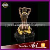 Nude Woman Cover Eye Erotic Bronze Sculpture thumbnail-2