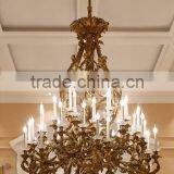 Elegant Floral Design Bronze Pendant Lamp With Crystal Drop, Antique Brass Chandelier Crystal Lamp thumbnail-3