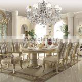 Pure American Classic Luxury Full Solid Wood Cream Color Palace Carving Dining Room Furniture Set(MOQ=1 SET) thumbnail-3
