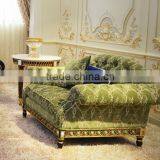 Luxury French Design New Classic Navy Fabric Sofa/ Elegant Palace Hand Carved Wooden Living Room Furniture Sofa Set thumbnail-6