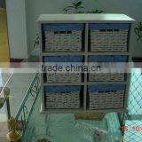 Large Natural Wooden Cabinet Wicker Furniture With Handle thumbnail-1