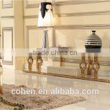 Factory Price Stainless Steel High Gloss tv Stand Marble Top for Living Room Furniture E818G thumbnail-2