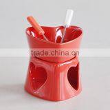 Ceramic Fondue Set, Ceramic Mini Chocolate Cheese Fondue Set, Fondue Set With Forks thumbnail-6
