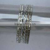 Silver Plated Brass Bangles With Patterns thumbnail-1