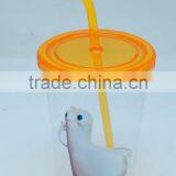 Transparent Plastic Mug With Lid and Straw thumbnail-6
