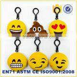 Promotional Stuffed Small Smile Message Face Cheap Funky Plush Emoji Keychain thumbnail-1