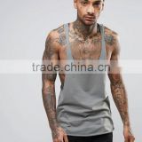 Xinlan High Quality New Design Summer Custom Dark Grey Gym Wear Comfortable 100% Cotton Casual Men's Sport Tank Tops