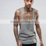 Xinlan High Quality New Design Summer Custom Dark Grey Gym Wear Comfortable 100% Cotton Casual Men's Sport Tank Tops thumbnail-1