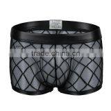 Custom 2016 Rushed Cuecas Mens Underwear Men's Sey Plaid Fishnet Boer Gay Bar Performance Boers Mesh Transparent Underwear thumbnail-1