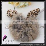 CX-E-02 Genuine Rabbit Fur Ear Lovely Elastic Hair Band thumbnail-3