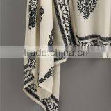 Custom Design Women Beachwear Half Loose Sleeve Beige Vintage Pattern Print Kimono thumbnail-4