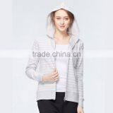 100% Cotton Long Sleeve Stripe Zip Hoodies