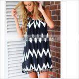 Europe Women Ethnic White Stripped Beach Wear Mini Backless Dress thumbnail-1