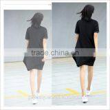 New Season Women Cotton Army Green Short Sleeve Shirt Dress Polo Dress thumbnail-4