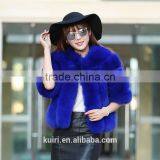 Short Natural Genuine Fox Fur Overcoat Winter Warm Real Coat For Women Real Fur Jacket Striped Style Plus Size Whole Fur Skin thumbnail-5