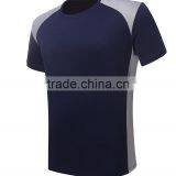 Polyester Short Sleeve Gym Quick Dry Stringer Blue White T-shirt thumbnail-4
