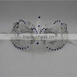 Glossy Metal Mask Diamante Rhinestones Italy Costume Masquerade Halloween thumbnail-3