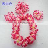 Colorful Hawaii Flower Garland Wreath Necklace Bracelet Headwear Sets thumbnail-4