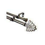 Fan Leaf Design Metal Curtain Finials Cover , Window Curtain Rod End Caps thumbnail-1