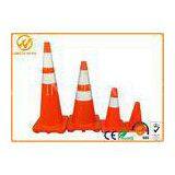 Reflective Orange PVC Traffic Safety Cones Impact Resistant 45cm / 70cm / 90cm Height