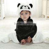 panda head animal design coral fleece cheap wholesale promotion & shop hot sell baby wrap blanket