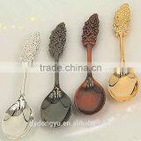 Rose Vintage Palm Tree Coffee Spoon /hy Zinc Alloy Creative Ice Cream Spoon and Fork /fancy Dessert Spoon Dinnerware