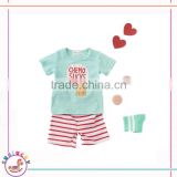 cotton kids fashion clothes cute tops and shorts 2pcs set infant boy clothes