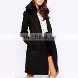 New Style Women Coat Model Tie Belt Women's Long Winter Coat With Faux Fur Collar thumbnail-2