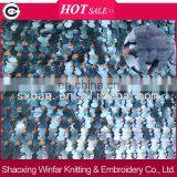 Circle Patterns Lace With Leather Cutwork Embroidery on Fabric for Lady Dress Garment thumbnail-1