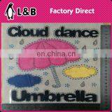 New Design Umbrella Hot Fix Motif Chenille Rhinestone Decorative Embroidered Patches